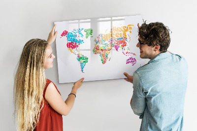 Magnetic dry erase board Colorful country names
