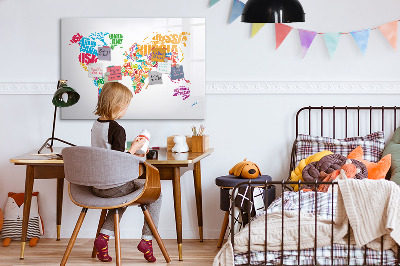Magnetic dry erase board Colorful country names