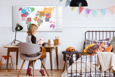 Magnetic dry erase board Colorful country names