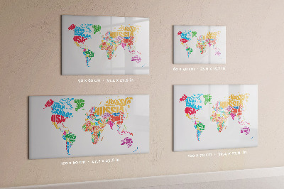 Magnetic dry erase board Colorful country names