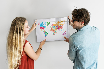 Magnetic dry erase board Colorful country names
