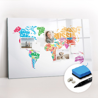 Magnetic drawing board Colorful country names