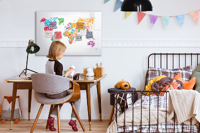 Magnetic dry erase board Colorful country names