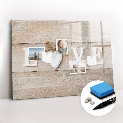Dry erase magnetic board Inscription Love