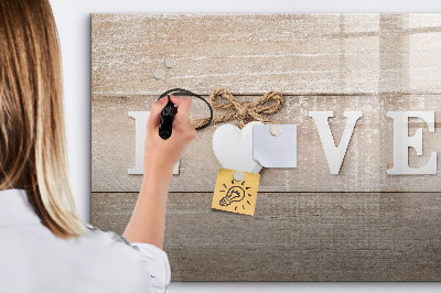 Dry erase magnetic board Inscription Love