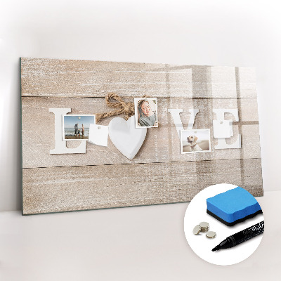 Dry erase magnetic board Inscription Love