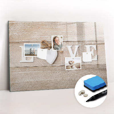 Dry erase magnetic board Inscription Love