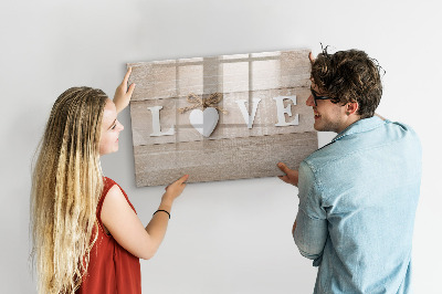 Magnetic writing board Inscription Love