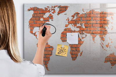 Magnetic dry erase board Brick World Map