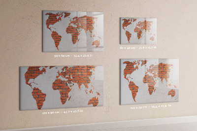 Magnetic dry erase board Brick World Map