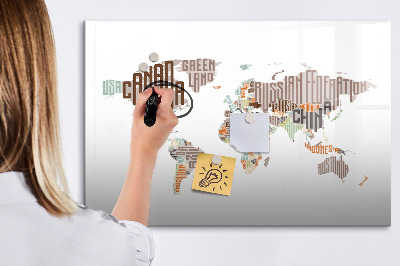 Magnetic writing board Map Colored Letters