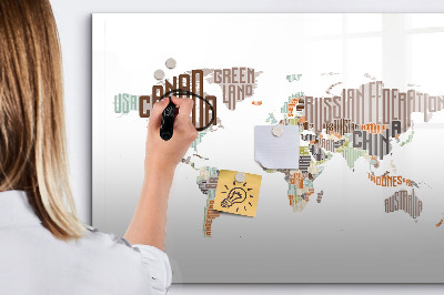 Dry erase magnetic board Map Colored Letters
