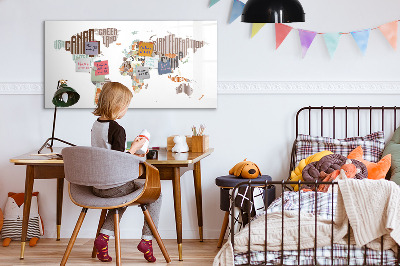 Dry erase magnetic board Map Colored Letters