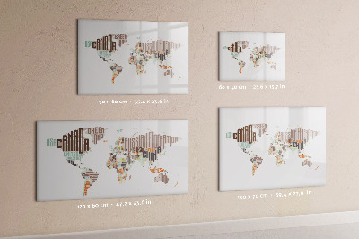 Dry erase magnetic board Map Colored Letters