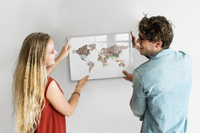 Dry erase magnetic board Map Colored Letters