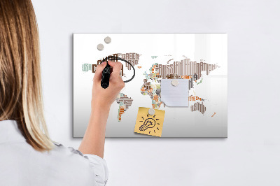 Dry erase magnetic board Map Colored Letters