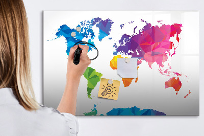 Magnetic dry erase board Abstract World Map