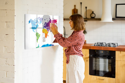 Magnetic dry erase board Abstract World Map