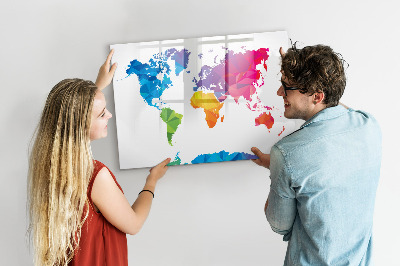 Magnetic dry erase board Abstract World Map