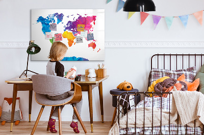 Magnetic drawing board Abstract World Map