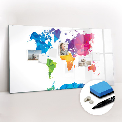 Magnetic dry erase board Abstract World Map
