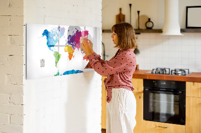 Magnetic dry erase board Abstract World Map