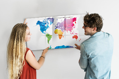 Magnetic dry erase board Abstract World Map