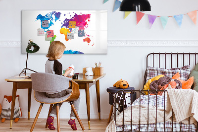 Magnetic dry erase board Abstract World Map