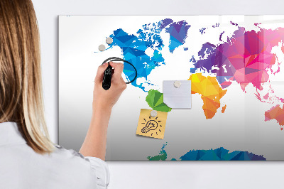 Magnetic dry erase board Abstract World Map