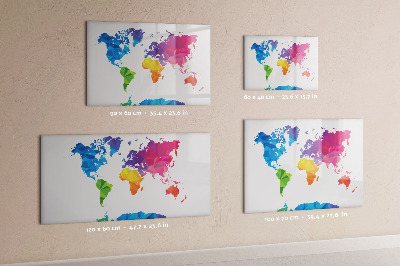 Magnetic dry erase board Abstract World Map