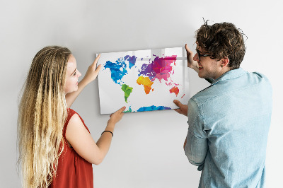 Magnetic dry erase board Abstract World Map