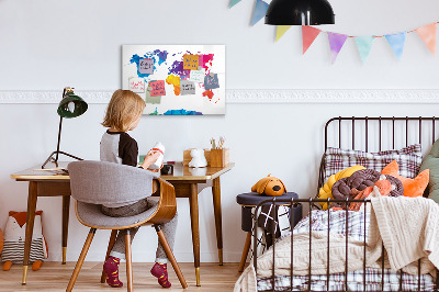 Magnetic dry erase board Abstract World Map