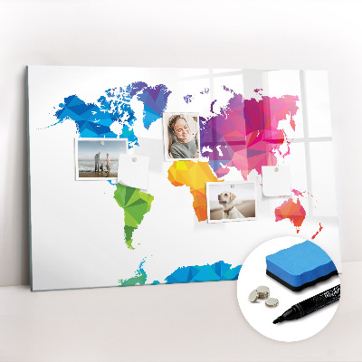 Magnetic dry erase board Abstract World Map
