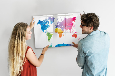 Magnetic dry erase board Abstract World Map