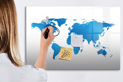 Magnetic dry erase board World Map