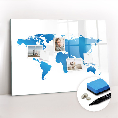 Magnetic dry erase board World Map