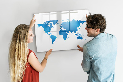 Magnetic dry erase board World Map