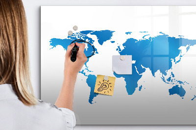 Magnetic dry erase board World Map