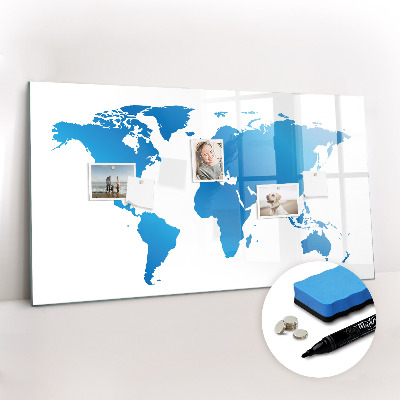 Magnetic dry erase board World Map