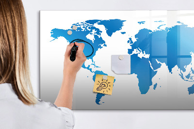 Magnetic dry erase board World Map