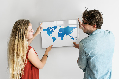 Magnetic dry erase board World Map
