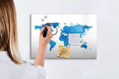 Magnetic dry erase board World Map