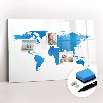 Magnetic dry erase board World Map