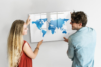 Magnetic dry erase board World Map