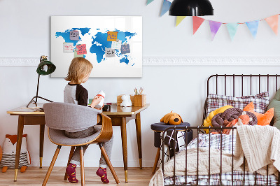 Magnetic dry erase board World Map