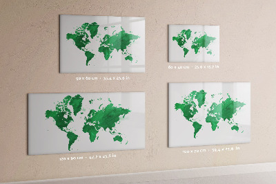 Magnetic dry erase board Green World Map