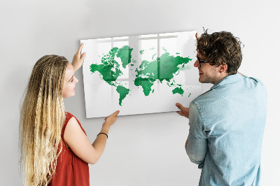 Magnetic dry erase board Green World Map