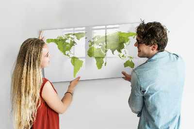 Dry erase magnetic board Watercolor World Map