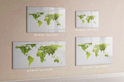 Dry erase magnetic board Watercolor World Map