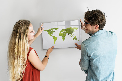 Dry erase magnetic board Watercolor World Map
